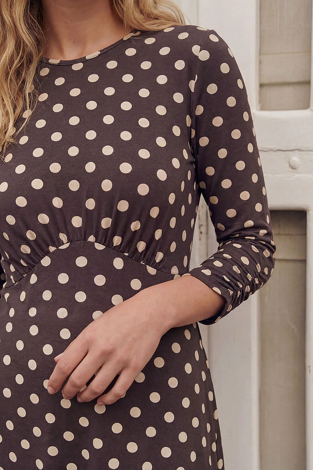 Roman Chocolate Polka Dot Frill Dress - 14 Image 4