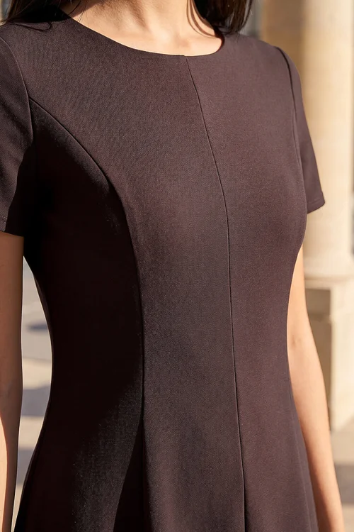 Roman Chocolate Petite Ponte Dress - 12 Image 4
