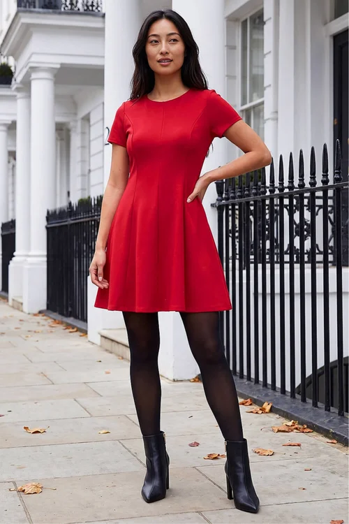 Roman Red Petite Ponte Dress - 16 Image 2