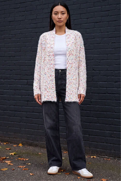 Roman Ivory Nep Long Line Cardigan - 18 Image 3