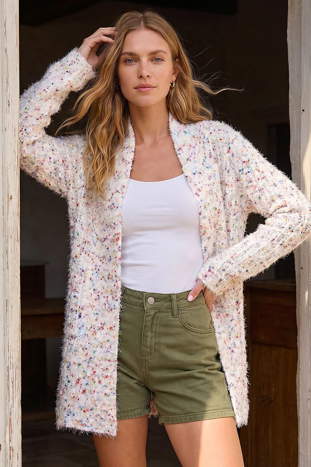 Roman Ivory Nep Long Line Cardigan - 18 Image 1