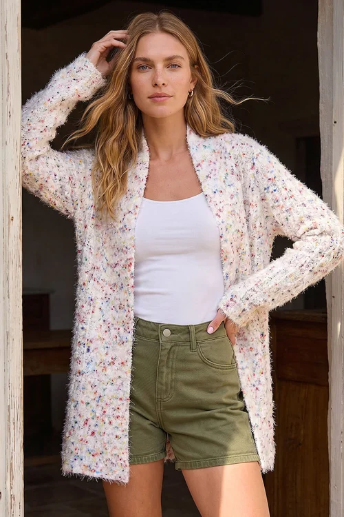 Roman Ivory Nep Long Line Cardigan - 18 Image 1