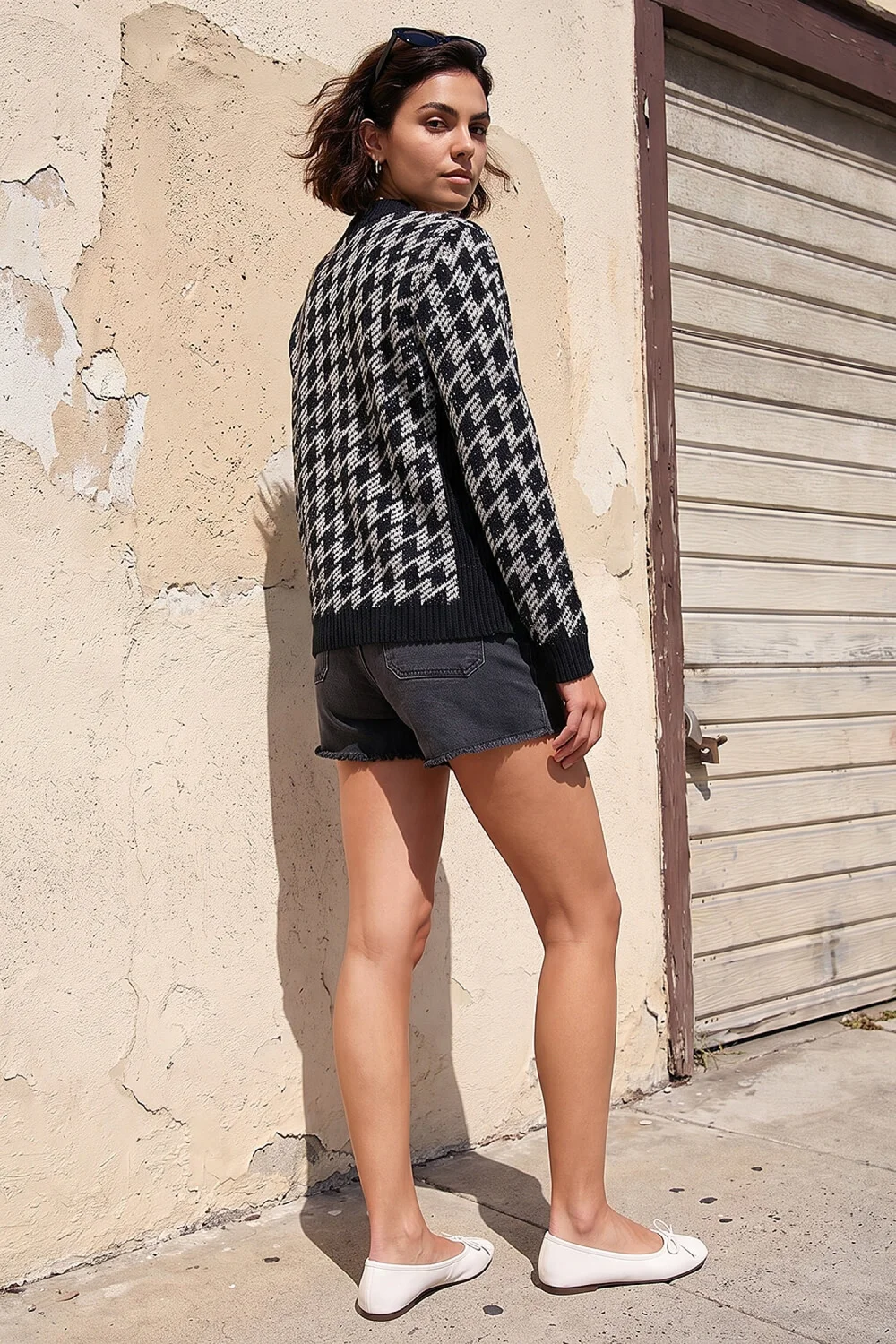 Roman Black Dogtooth Cardigan - 16 Image 4