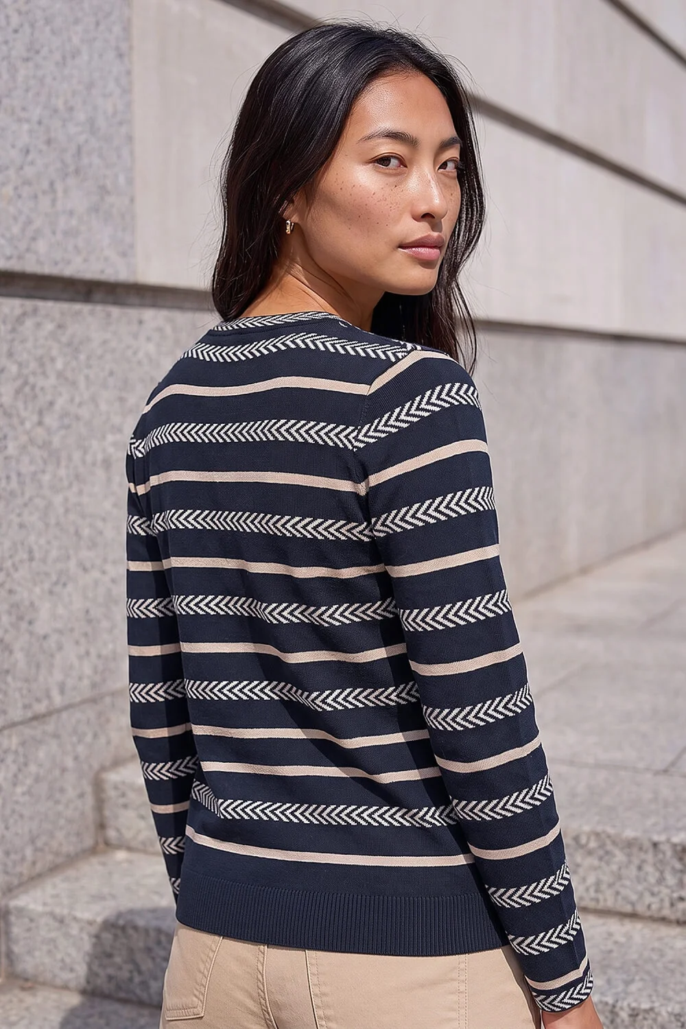 Roman Navy Petite Stripe Knit Jumper - 12 Image 3