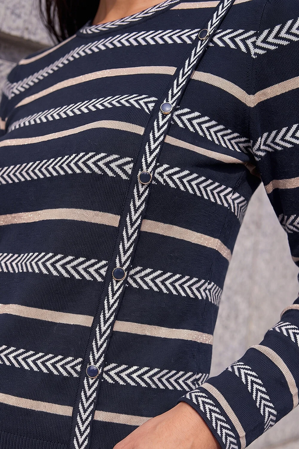 Roman Navy Petite Stripe Knit Jumper - 12 Image 4