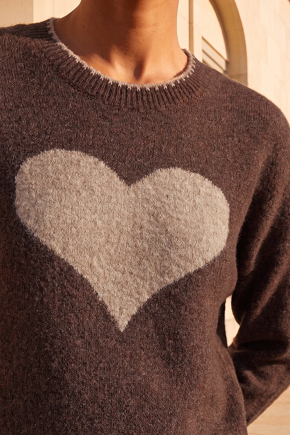 Roman Chocolate Contrast Stitch Heart Jumper - 10 Image 4