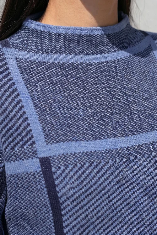 Roman Navy Check Short Sleeve Jumper - 18 Image 4