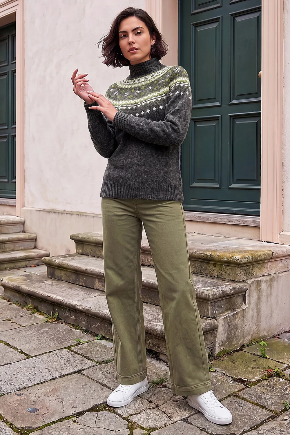 Roman Dark Grey Fairisle Knit Jumper - 10 Image 2