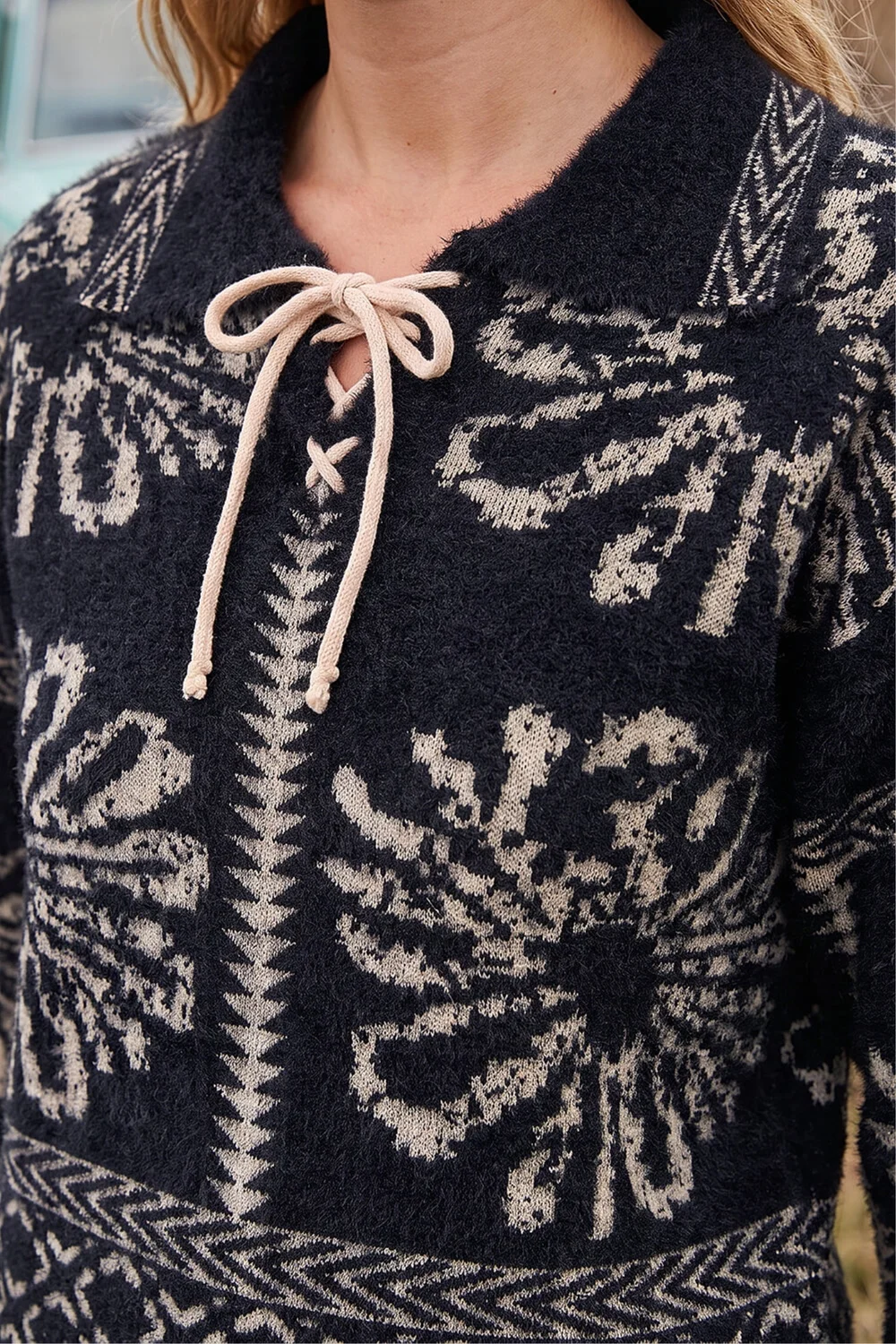 Roman Black Floral Jacquard Knit Jumper - 14 Image 4