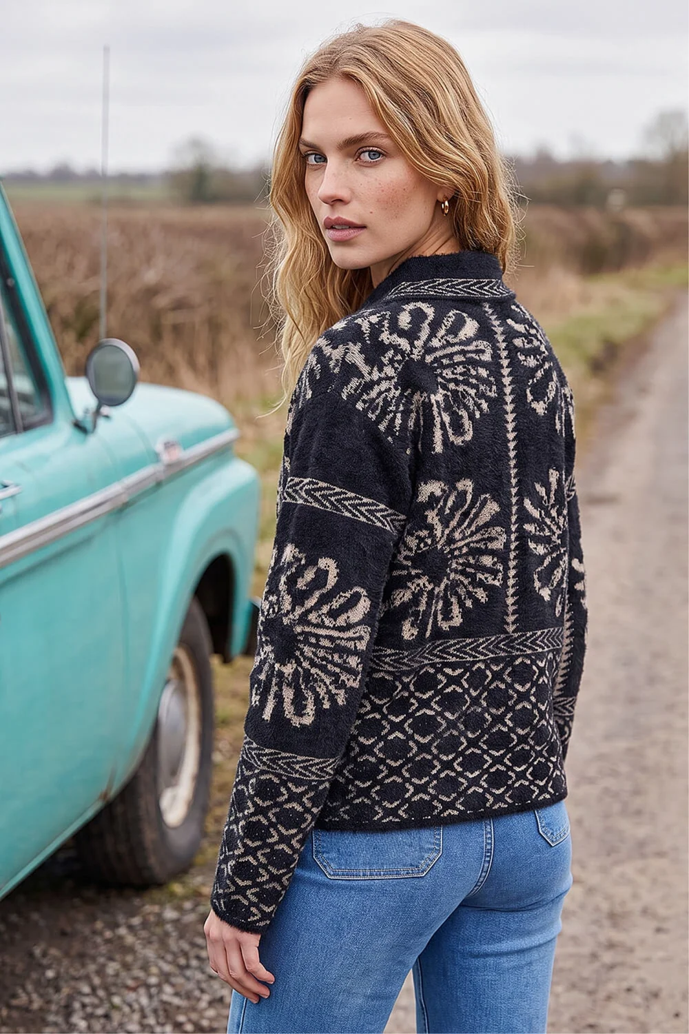 Roman Black Floral Jacquard Knit Jumper - 14 Image 3