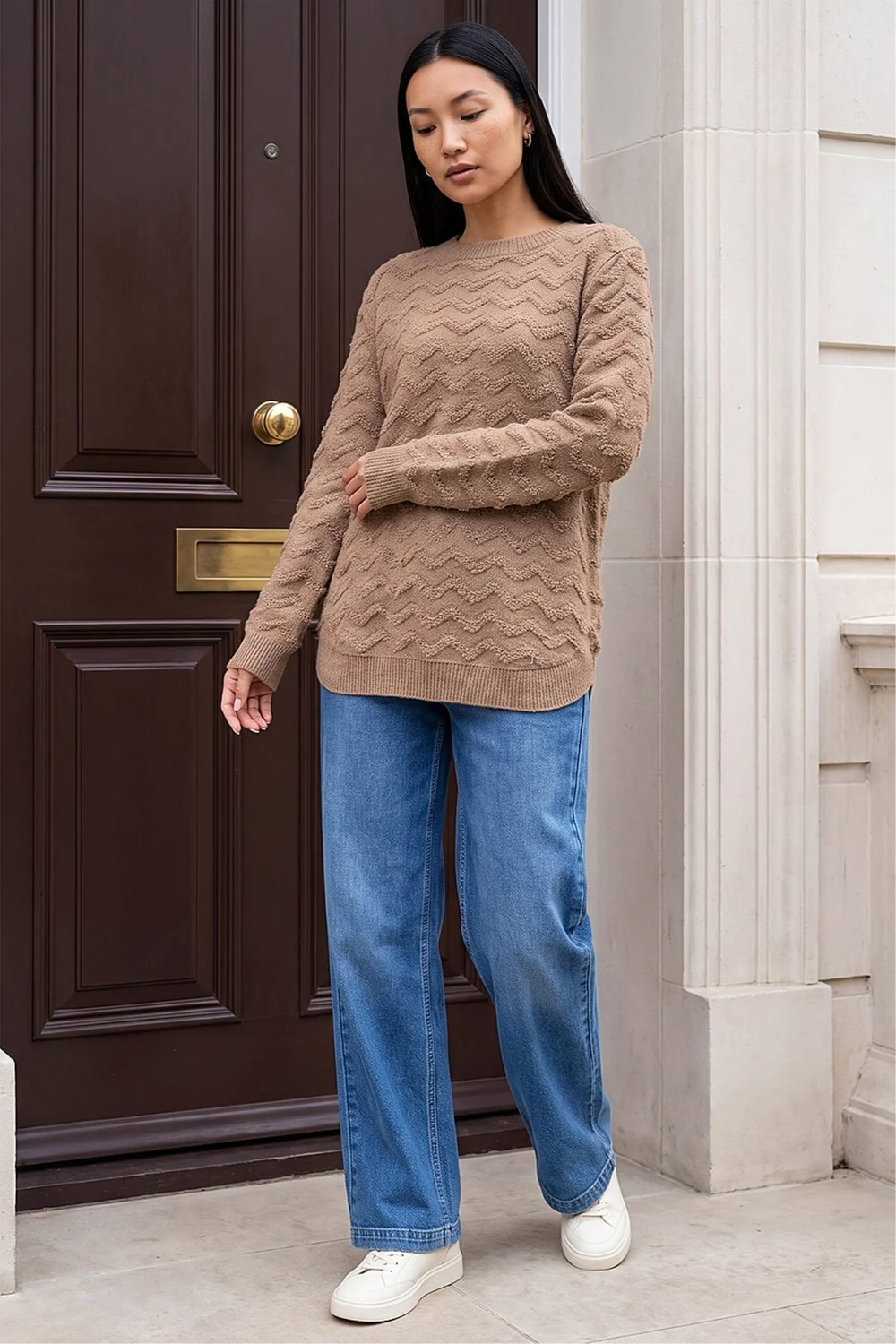 Roman Taupe Shimmer Curved Hem Jumper - 20 Image 2