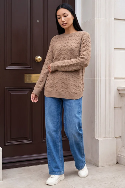 Roman Taupe Shimmer Curved Hem Jumper - 20 Image 2