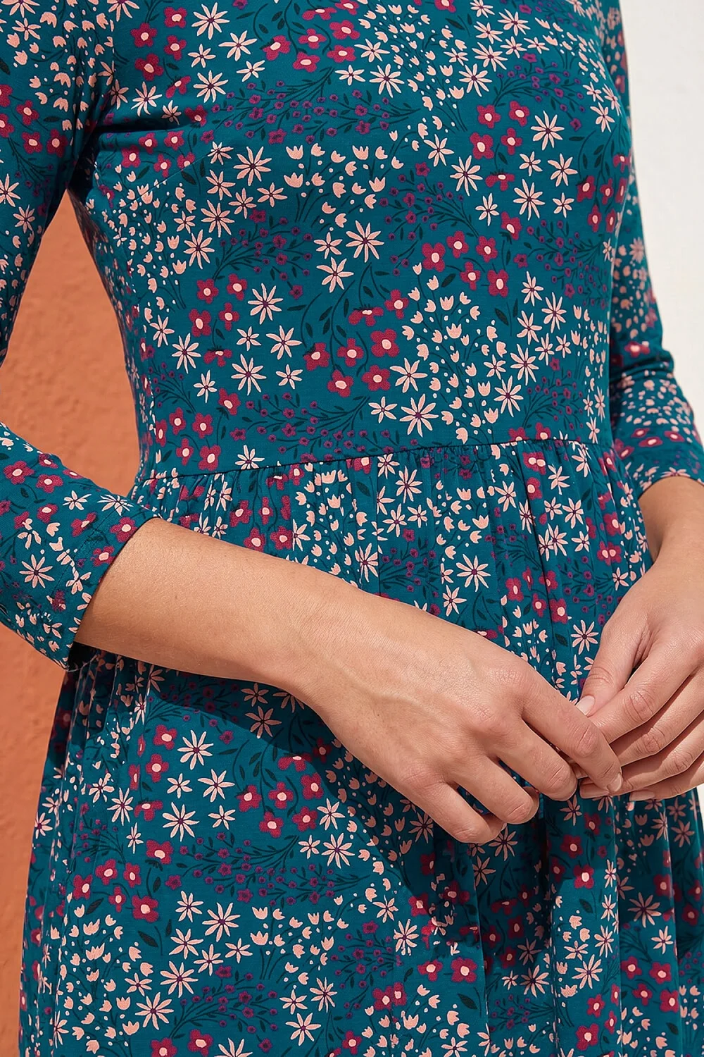 Roman Teal Ditsy Print Pocket Midi Dress - 20 Image 4