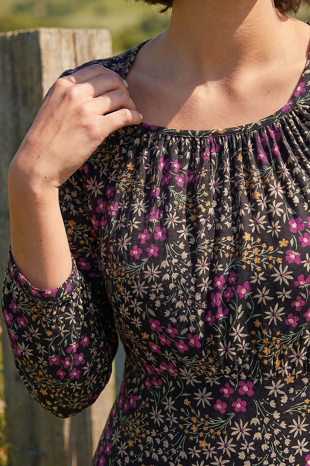 Roman Black Square Neck Ditsy Dress - 10 Image 4
