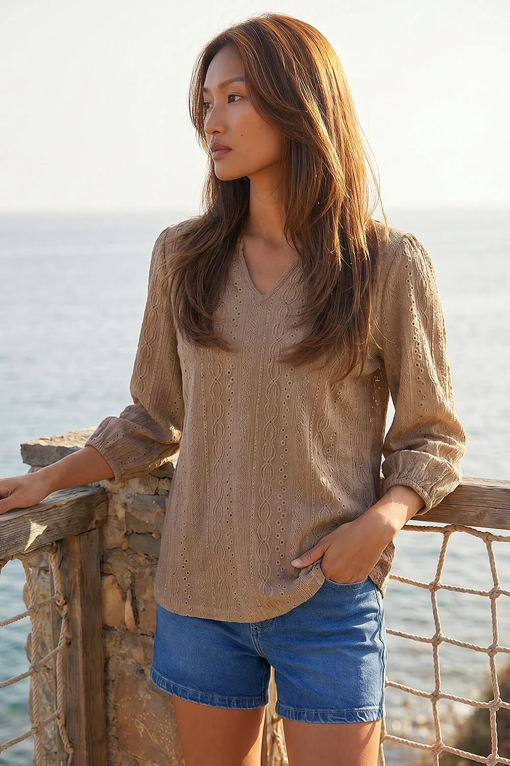 Roman Biscuit Broderie Detail Tunic Top - 20 Image 1