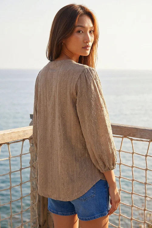 Roman Biscuit Broderie Detail Tunic Top - 20 Image 3