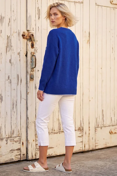 Roman Royal Blue Sunday Slogan Knit Jumper - 10 Image 3