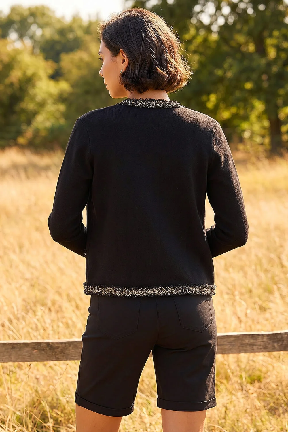 Roman Black Tweed Detail Cardigan - 14 Image 3