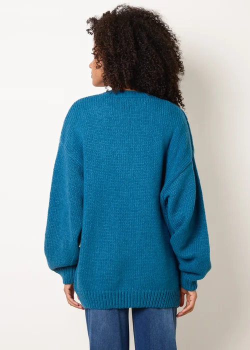 Blue Vanilla Turquoise Daisy Large Flower Cardigan - S/M Image 4