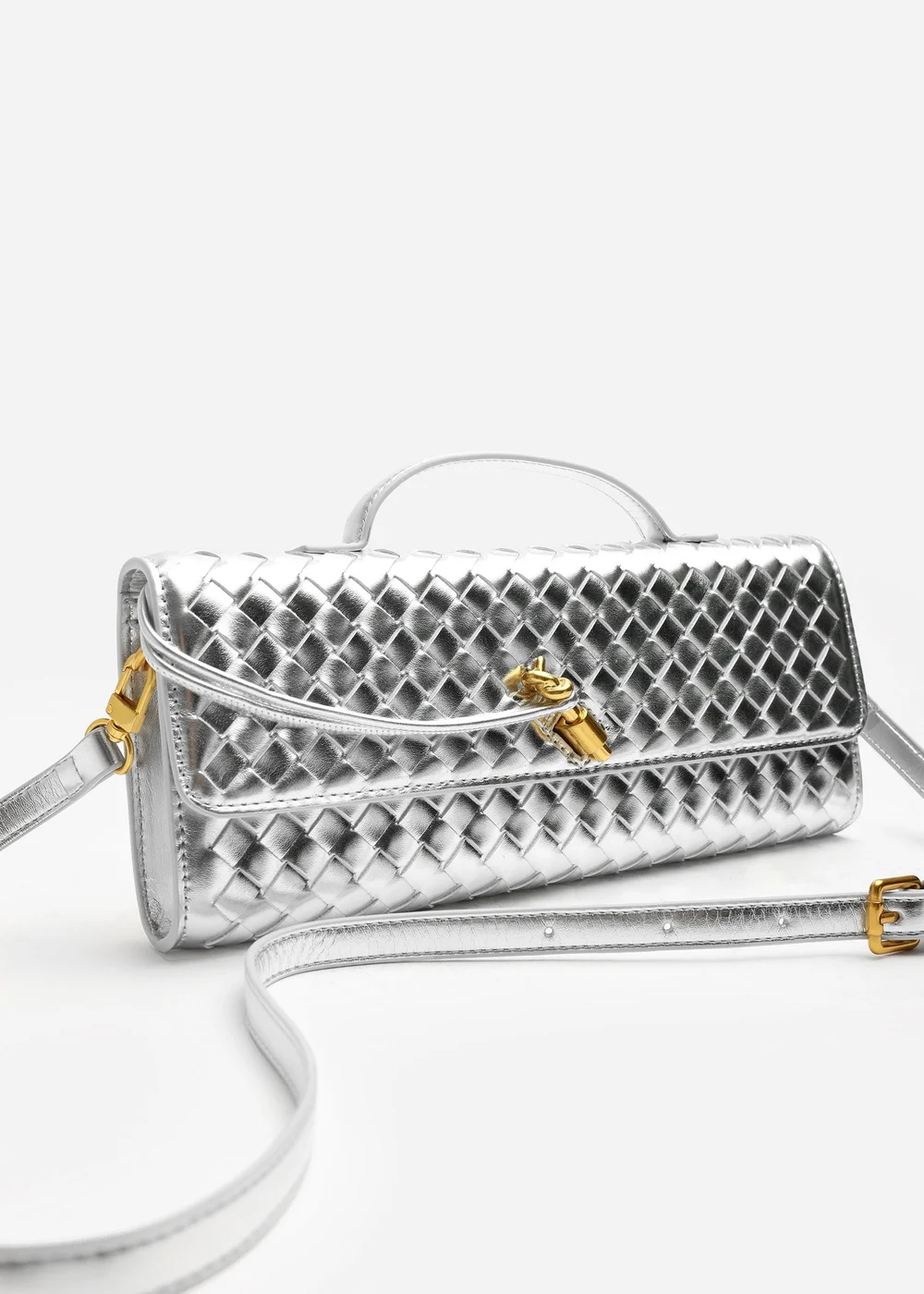 Where's That From Petal Silver Envelope Style Print Clutch Bag - One Size Image 4