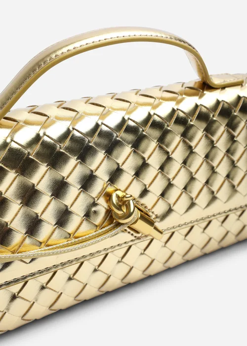 Where's That From Petal Gold Envelope Style Print Clutch Bag - One Size Image 4