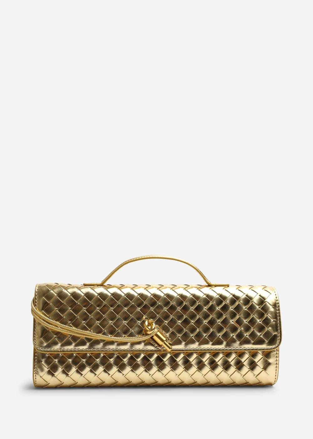 Where's That From Petal Gold Envelope Style Print Clutch Bag - One Size Image 2