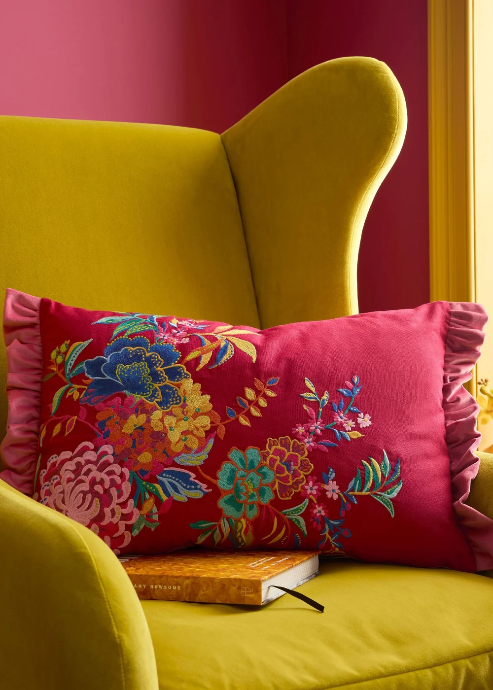 Sophie Robinson Flourish Floral 40x60cm Filled Cushion Bright - One Size Image 1
