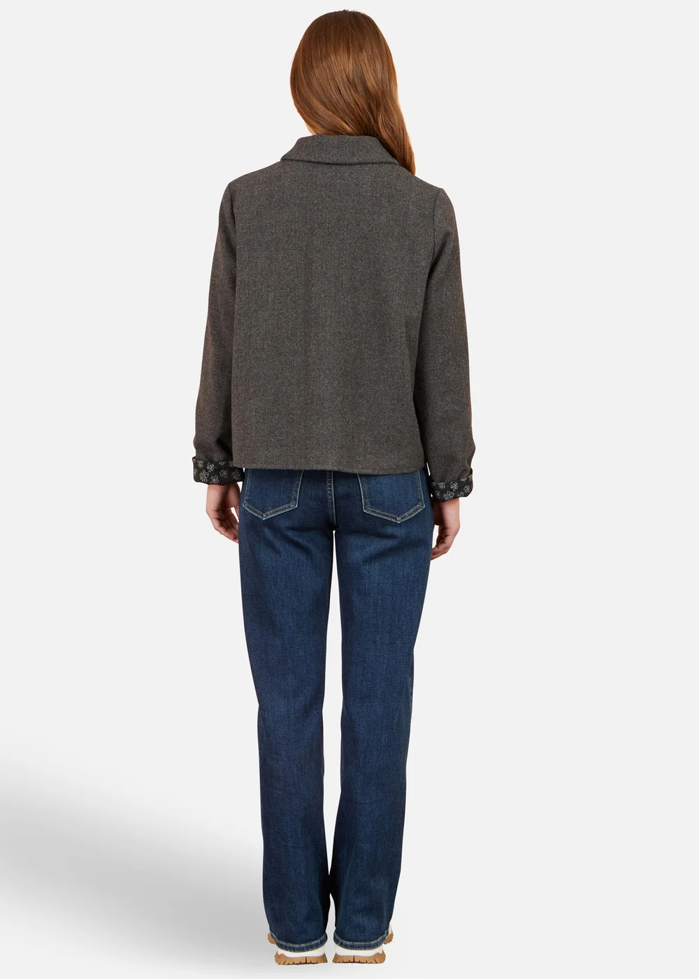 Yumi Grey Patchwork Boxy Jacket - 8 Image 3