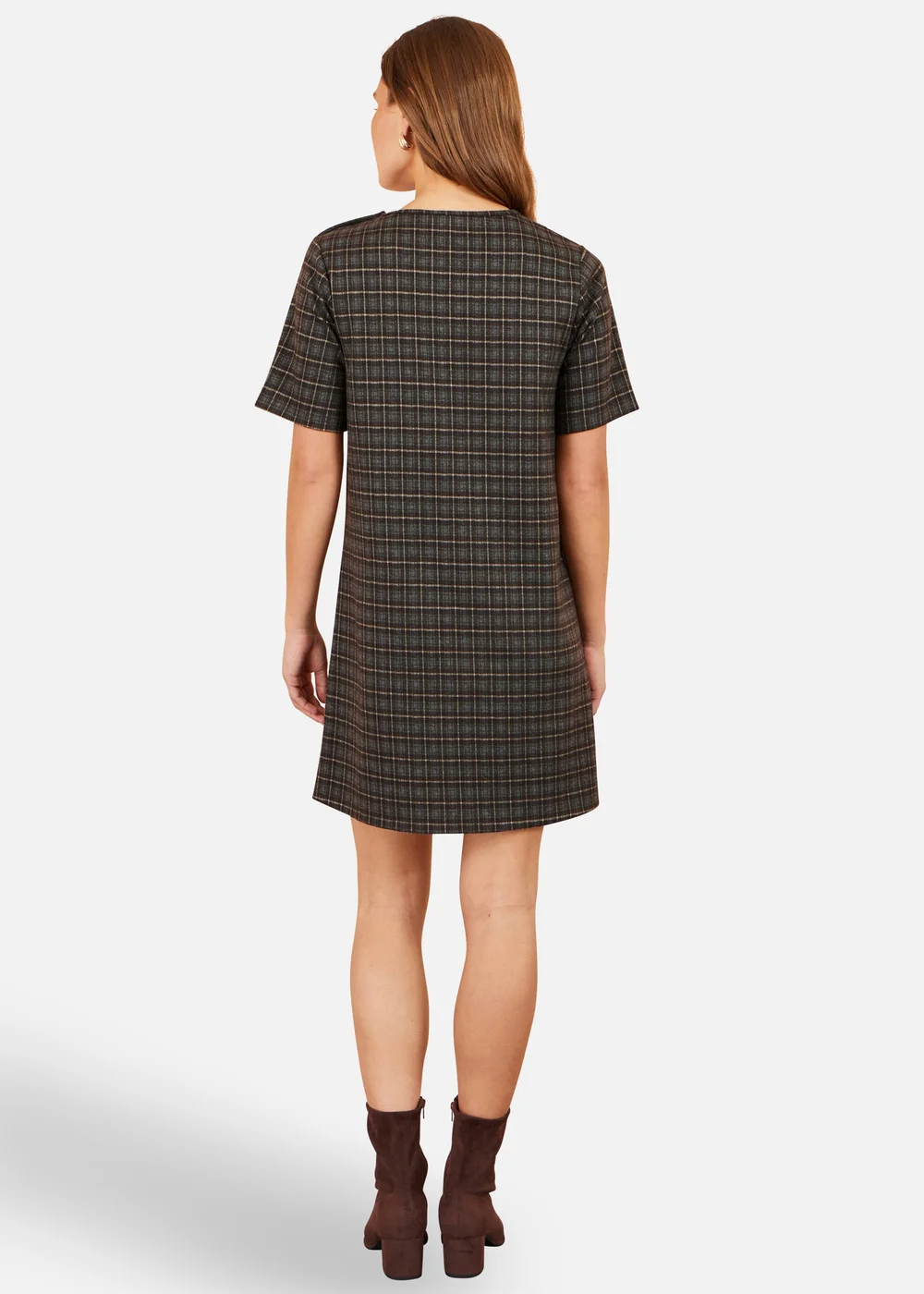 Yumi Brown Check Tunic With Buckles - 10 Image 3