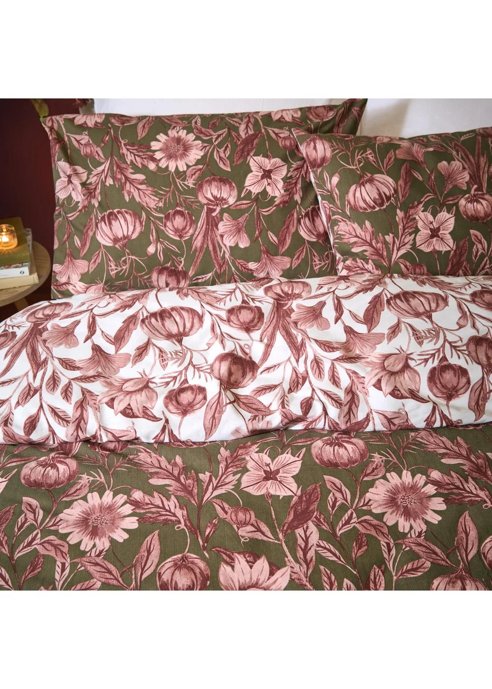 Wylder Autumn Garden Double Reversible Duvet Sets Rose - Single Image 2