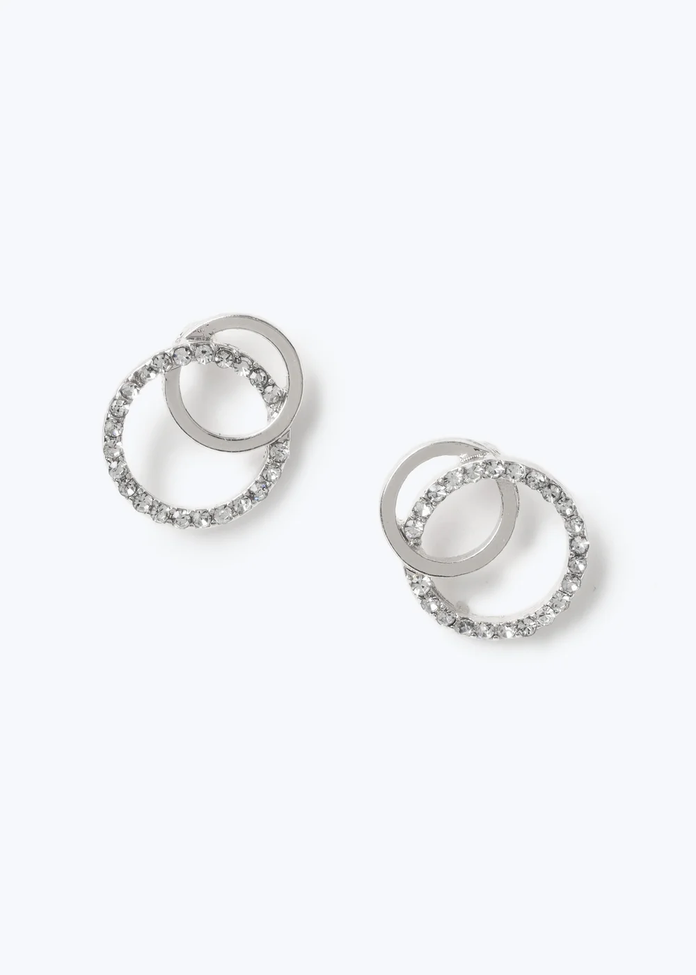Muse Silver Double Circle Earrings - One Size Image 1