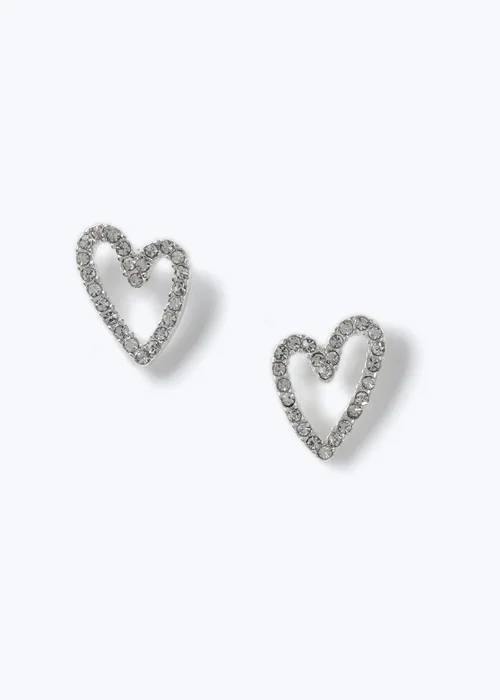Muse Silver Heart Earrings - One Size Image 1