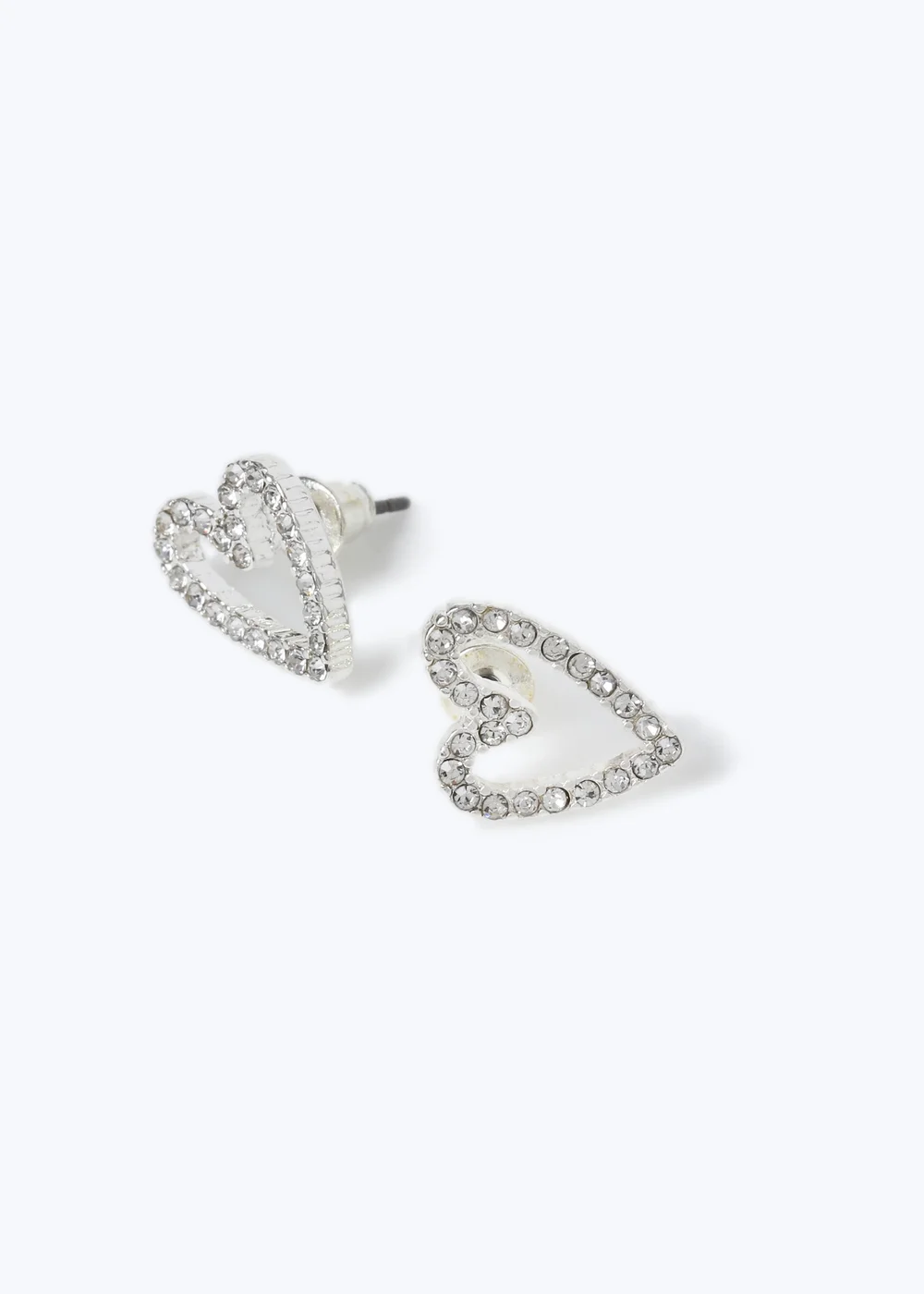 Muse Silver Heart Earrings - One Size Image 2