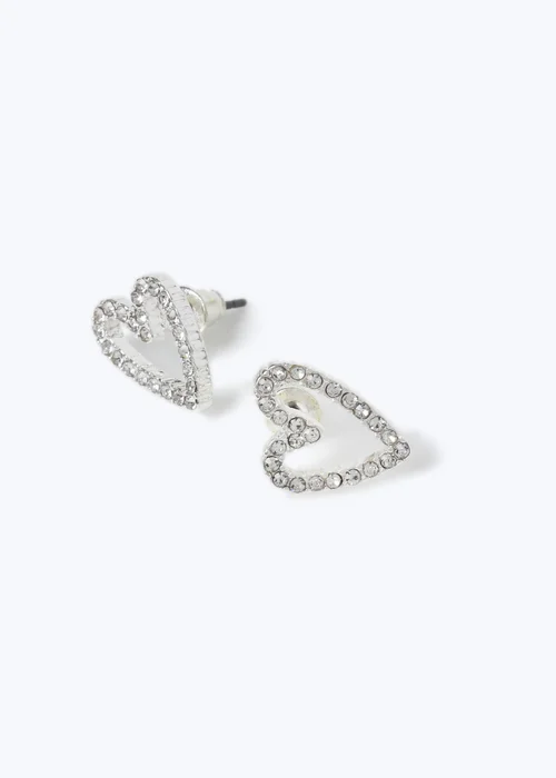 Muse Silver Heart Earrings - One Size Image 2