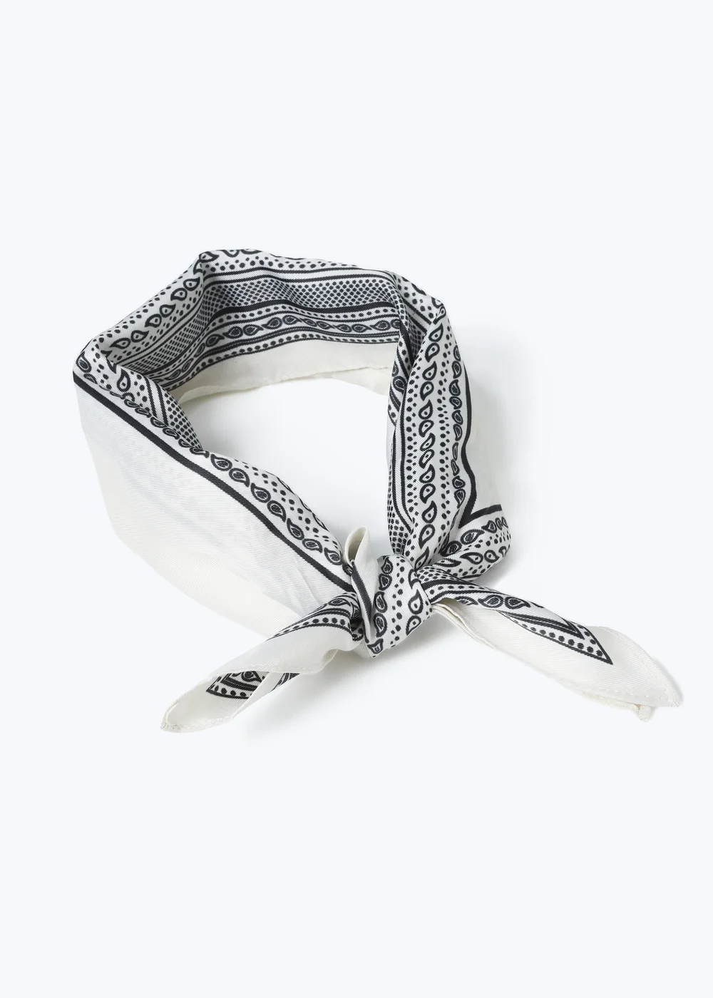 Muse Cream and Black Paisley Triangle Scarf - One Size Image 2