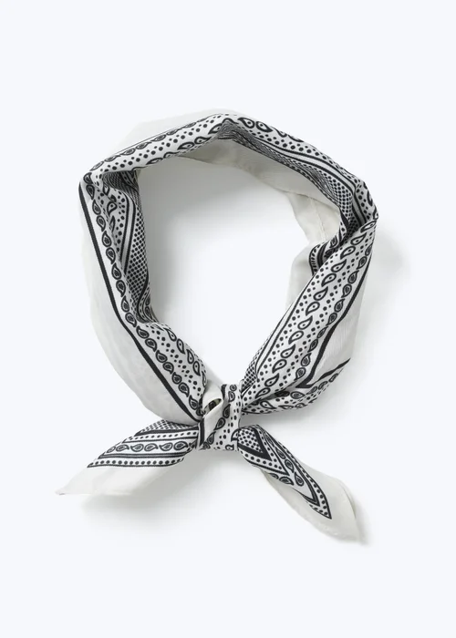 Muse Cream and Black Paisley Triangle Scarf - One Size Image 1
