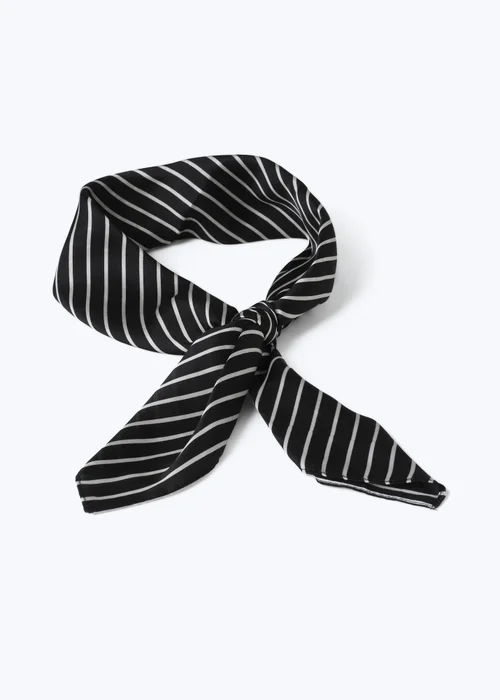 Muse Black and White Stripe Scarf - One Size Image 2