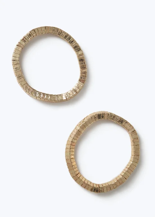 2 Pack Muse Gold Snake Stretch Bracelets - One Size Image 2