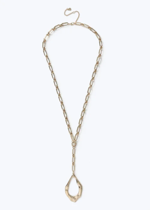 Muse Gold Oval Pendant Necklace - One Size Image 1