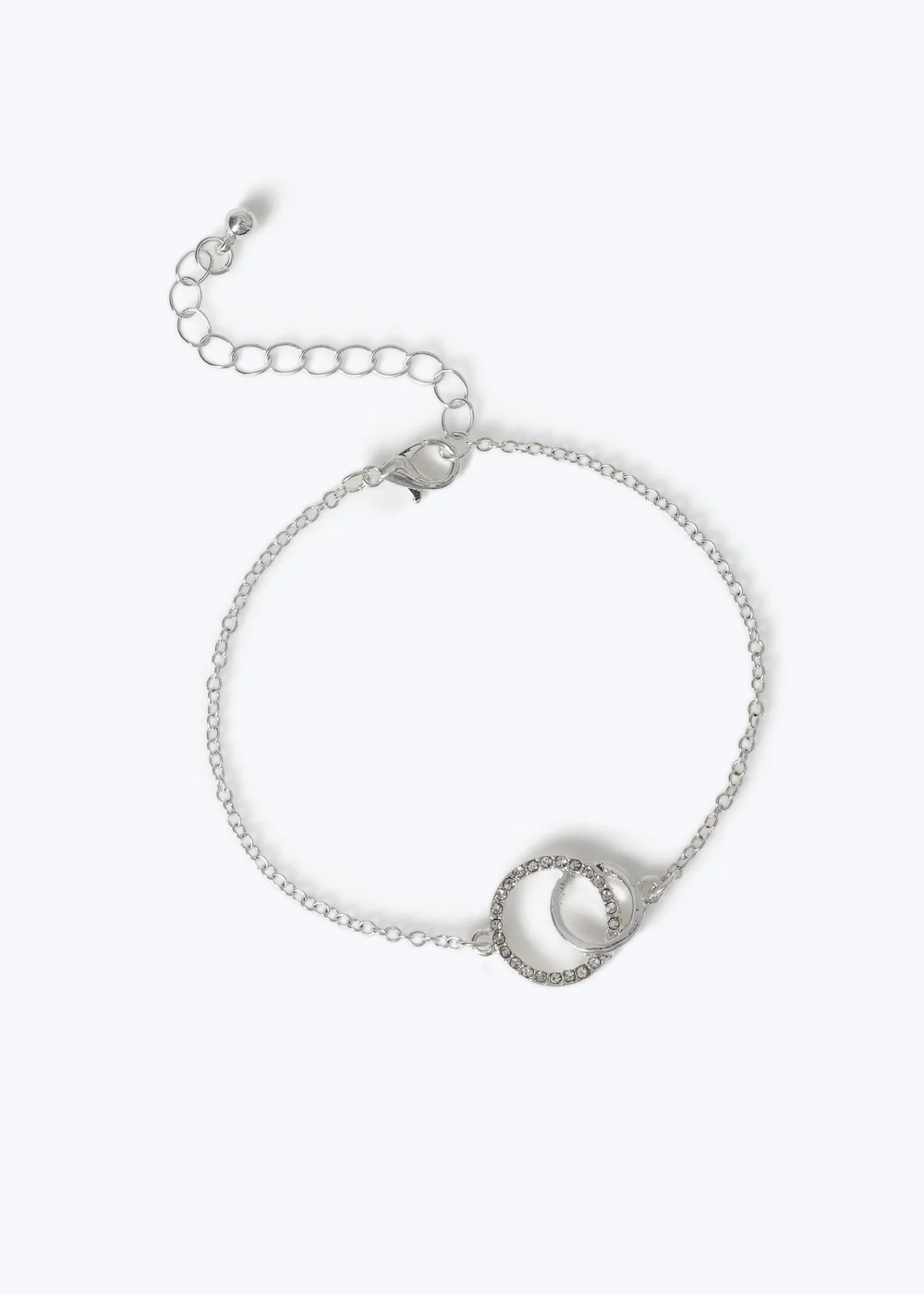 Muse Silver Pave Double Circle Bracelet - One Size Image 1