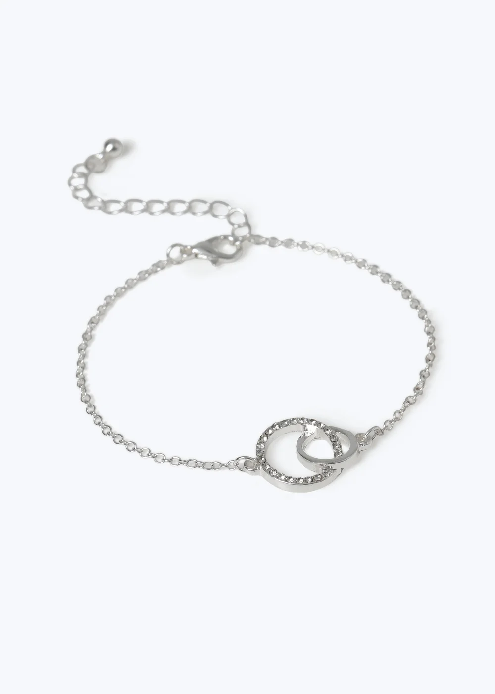 Muse Silver Pave Double Circle Bracelet - One Size Image 2