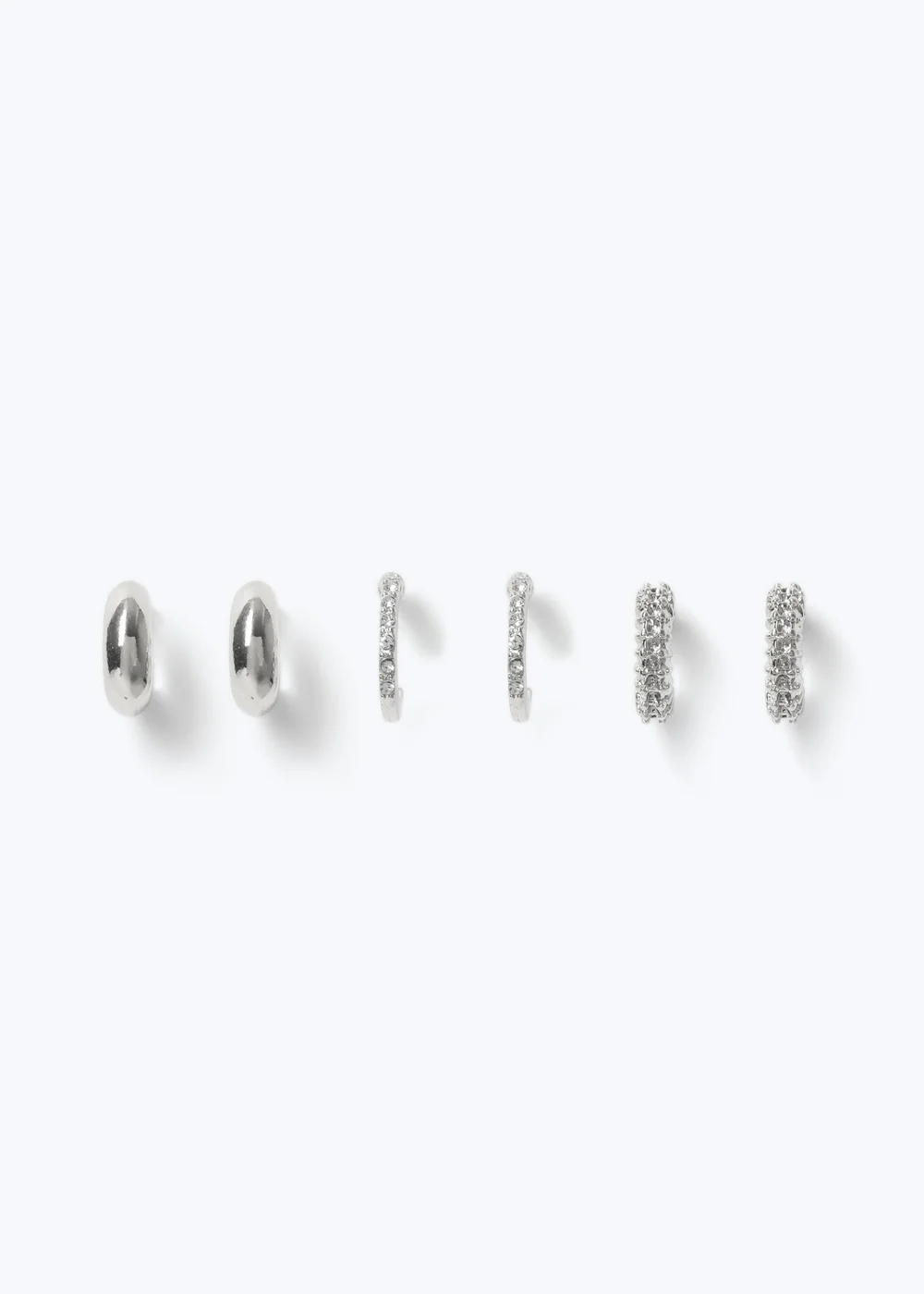 3 Pack Muse Silver Mixed Hoop - One Size Image 1