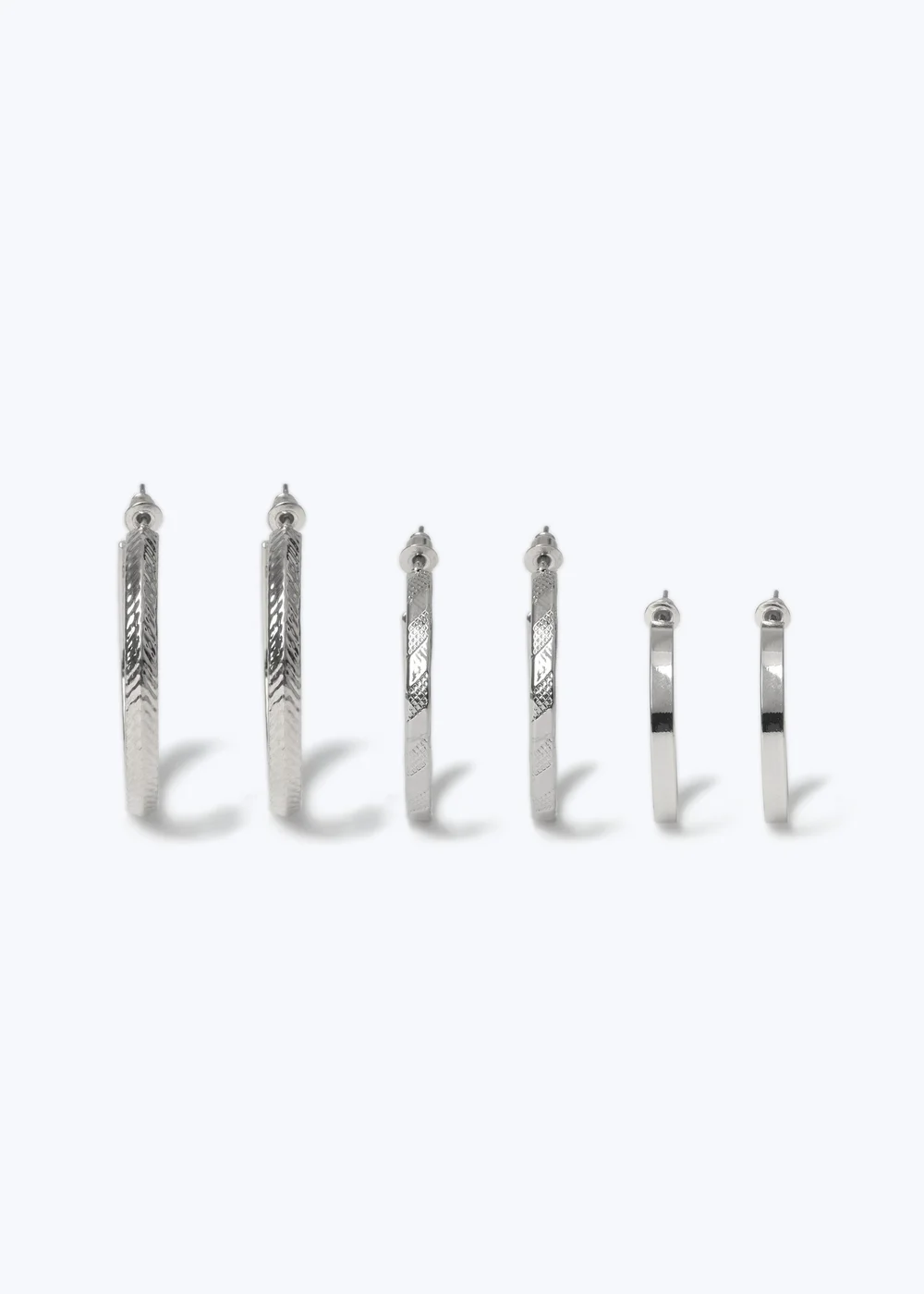 Muse 3 Pack Silver Hoop Earrings - One Size Image 2