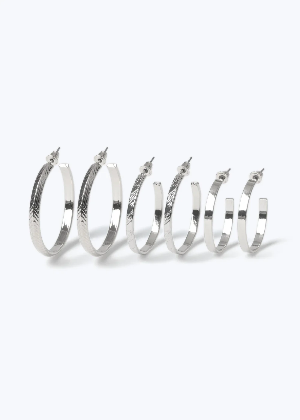 Muse 3 Pack Silver Hoop Earrings - One Size Image 1