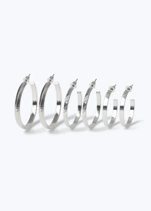 Muse 3 Pack Silver Hoop Earrings - One Size Image 1