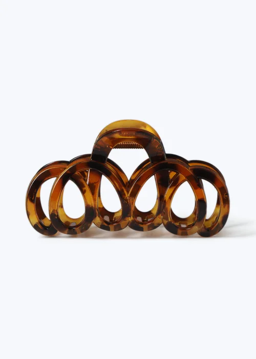 Muse Brown Tortoiseshell Oversized Claw Clip - One Size Image 1
