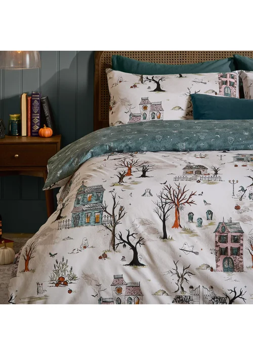 Furn Ghost Town Single Reversible Halloween Duvet Sets Dusk - Single Image 4
