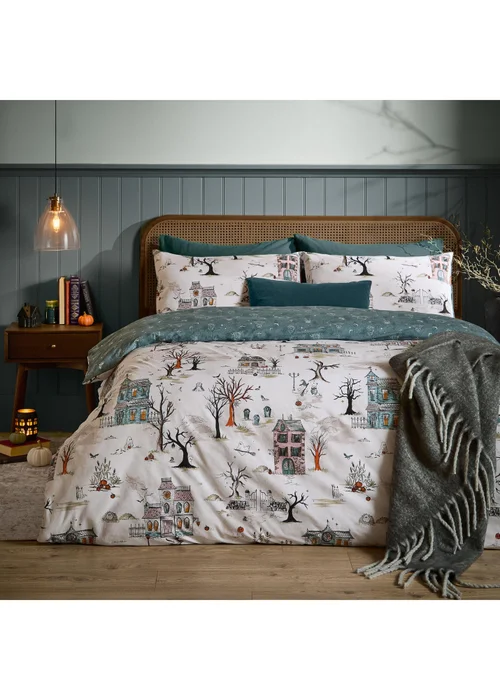 Furn Ghost Town Single Reversible Halloween Duvet Sets Dusk - Single Image 1