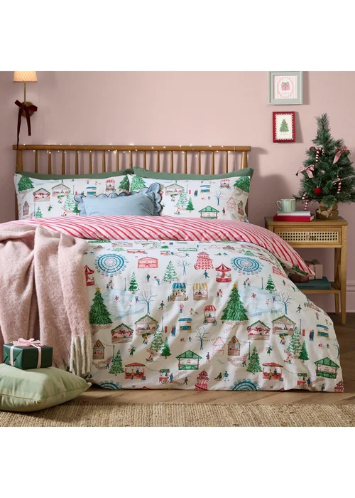 Furn Winter Wonderland King Reversible Christmas Duvet Sets Multi - Single Image 1