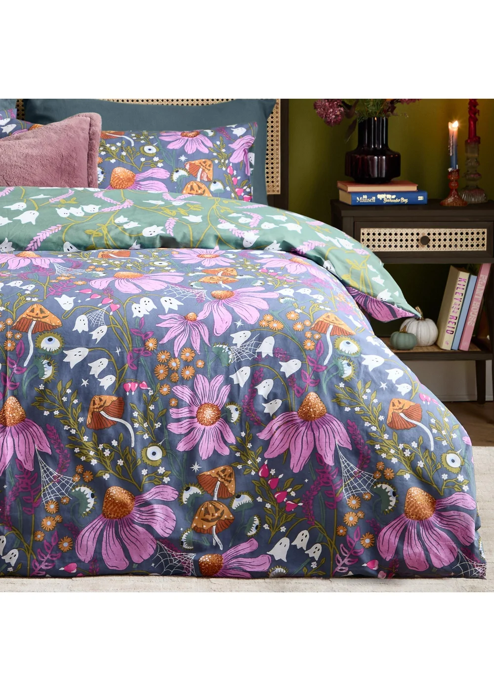 Furn Ghoul Gardens Double Halloween Reversible Duvet Sets Multi - Single Image 4